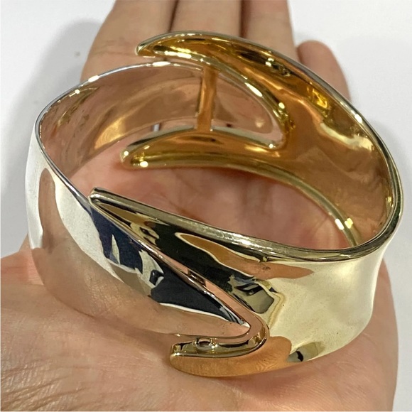 QVC RLM Studio Sterling/Brass Neo Oroboros Polished Bangle - Picture 3 of 5